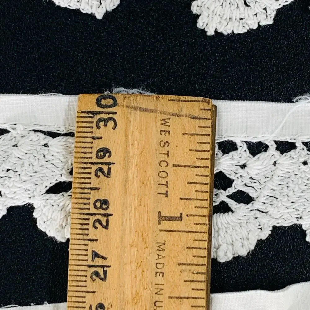 Hand Crochet Trim White Lace Scalloped Two 40 Inch Pieces Repurpose Imperfect